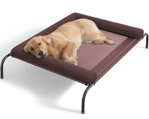 Elevated Dog Bed - Outdoor Medium Raised W/breathable Mesh  Portable Pet W/removable & Waterproof Bolster Dogs Beds