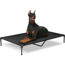 Elevated Dog Bed for Outdoor, XXL Raised Dog Cot Indestructible with Washable Mesh, Cooling Summer Pet Cot Chew Proof for Outside Camping Travel, 59"x36" Black