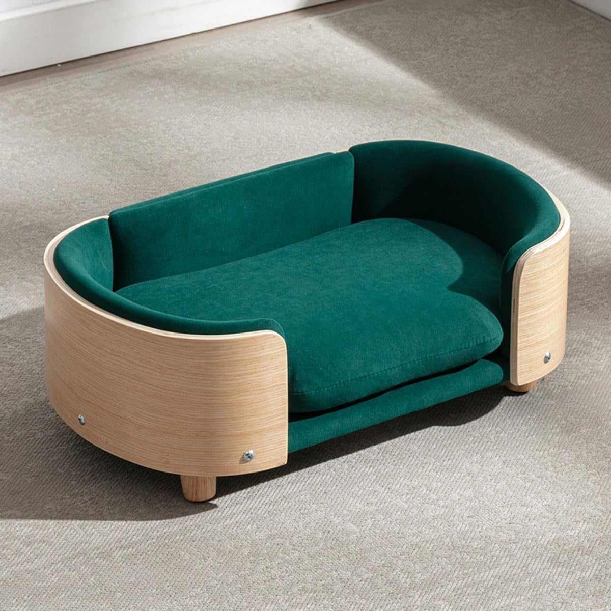 Elevated Dog Bed Pet Sofa With Solid Wood legs and Bent Soft Backrest