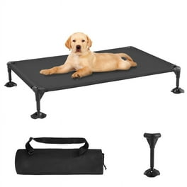 Veehoo Chewproof Dog Bed Cooling Raised Dog Cots with Silver Metal Frame X Large Beige Coffee Walmart