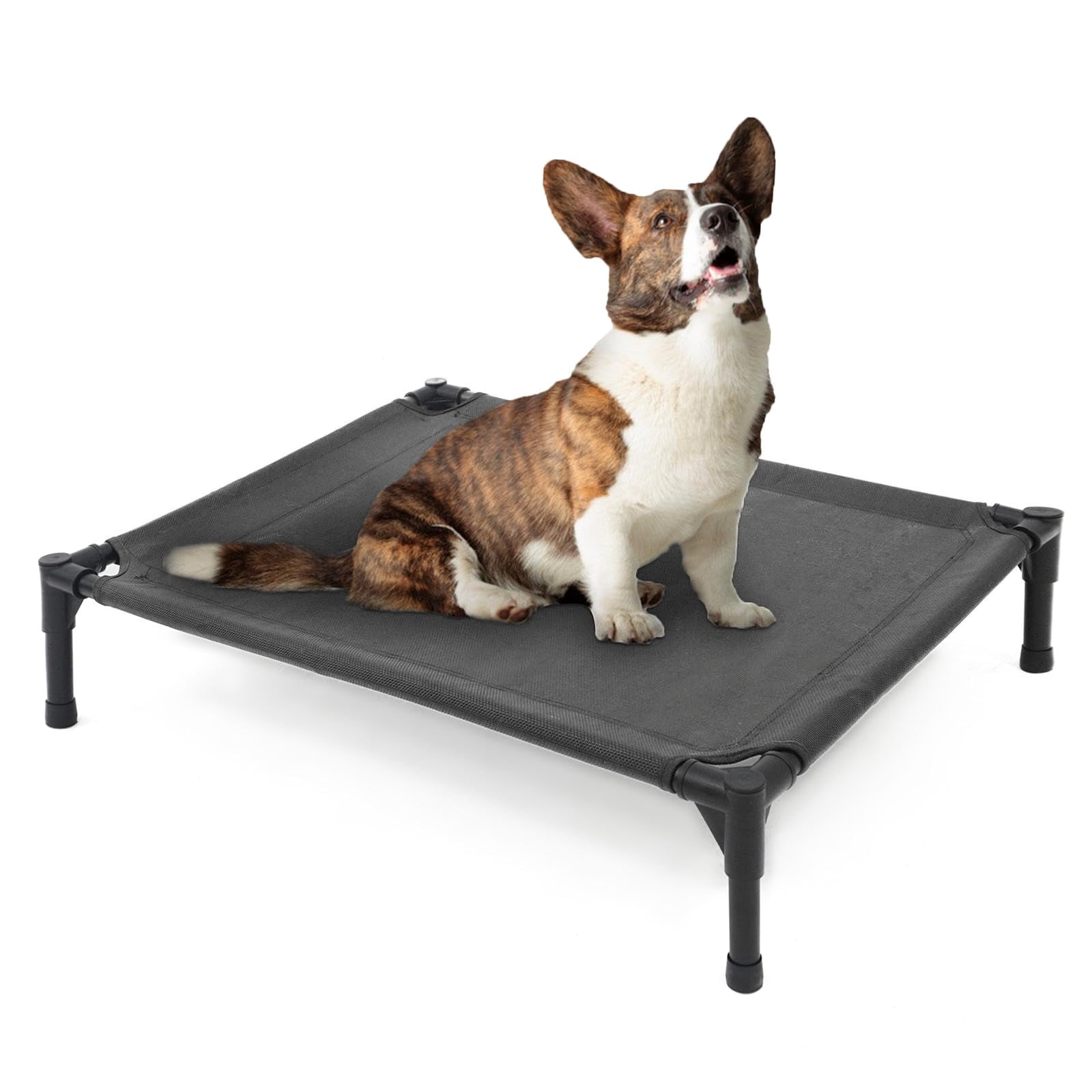 Elevated Dog Bed - Raised Fits Up To 150 Lbs  Heavy Duty Pet With Durable Supportive Mesh Indoor & Outdoor Dark Grey