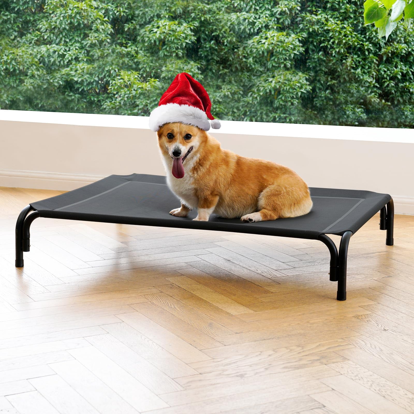 Elevated Dog Bed Black Medium 35.4"L×25.6"W×7.9"Th