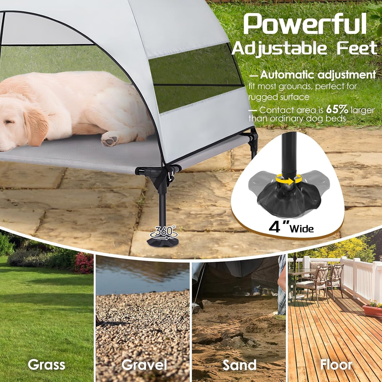 Elevated Dog Bed With Upgraded Canopy Raised Outdoor Dog Tent Photo Inspiration