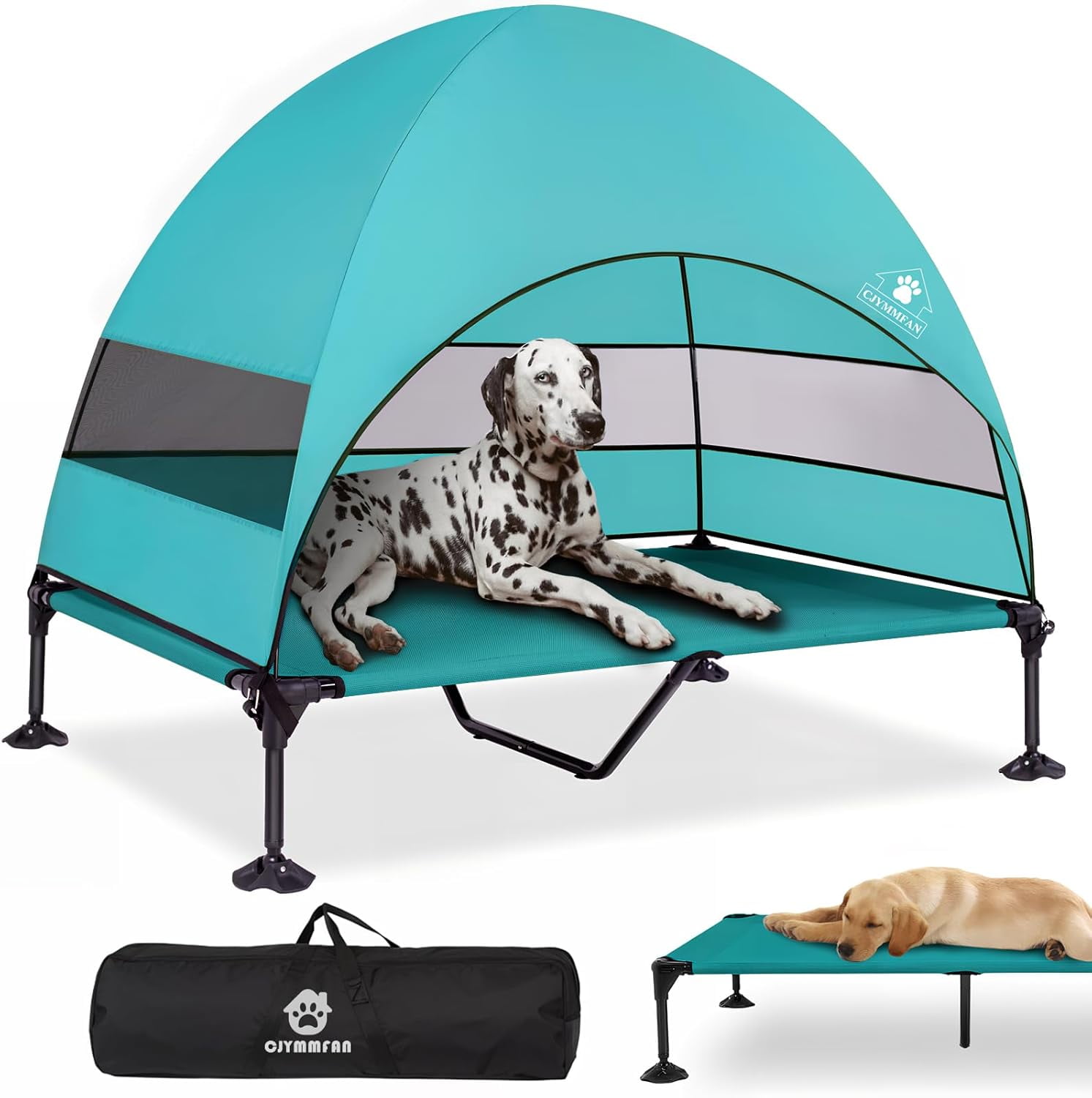 Elevated Dog Bed with Upgraded Canopy, Raised Outdoor Dog Tent with ... - Raised Waterproof Comfort Dog Bed