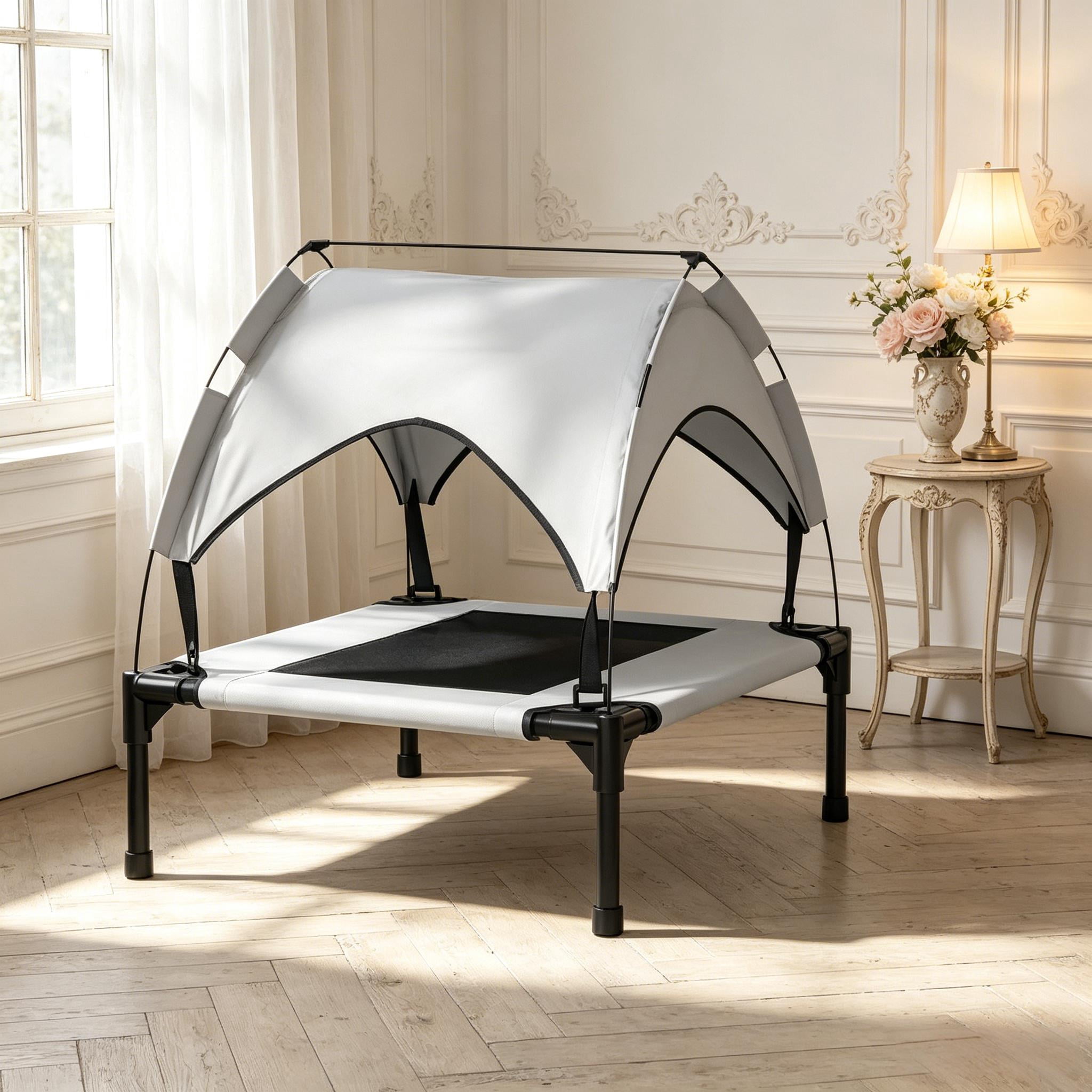 Elevated Dog Bed, Waterproof Canopy, Breathable Mesh, Oxford Fabric, Travel Bag Included, Small-Medium