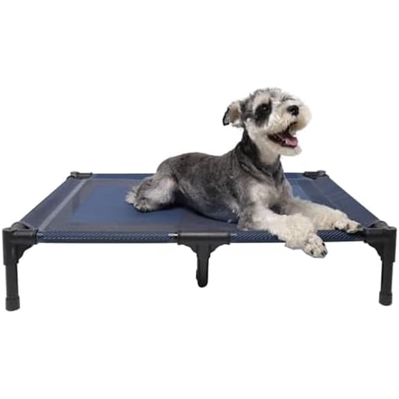 Elevated Dog Bed - Waterproof, Portable, Off The Floor, Easy Clean Indoor/Outdoor, Medium, Blue