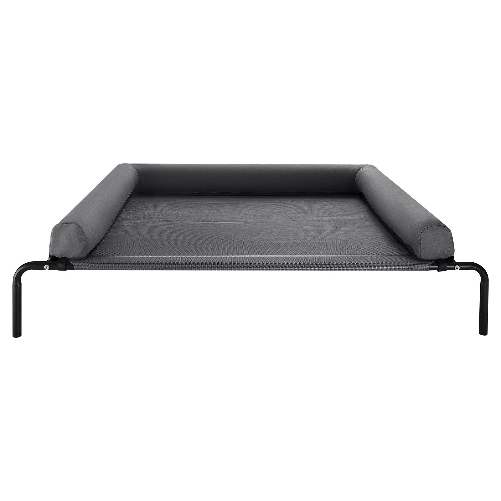 Elevated Dog Bed for Large Breeds, Portable Raised Cot with Washable Pillow, Indoor Outdoor Cooling Hammock with Steel Frame, XL Gray