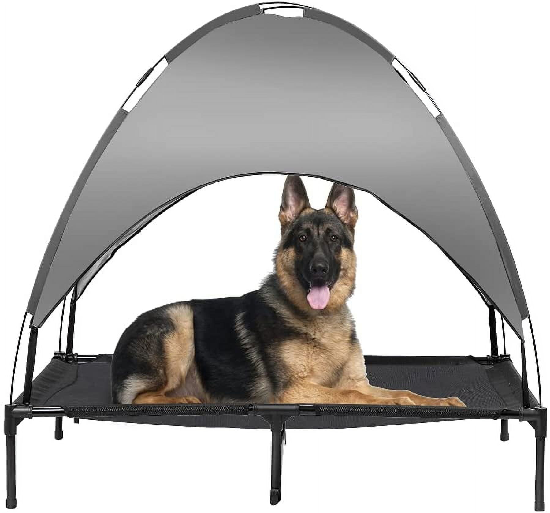 Elevated Dog Bed with Canopy, Outdoor Dog Bed, Pet Canopy with Cot