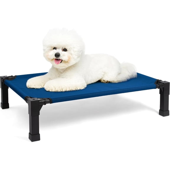 Elevated Dog Bed with Chew Proof Washable Breathable Mesh and Metal Frame, Portable No-Slip Feet for Outdoor or Indoor Use
