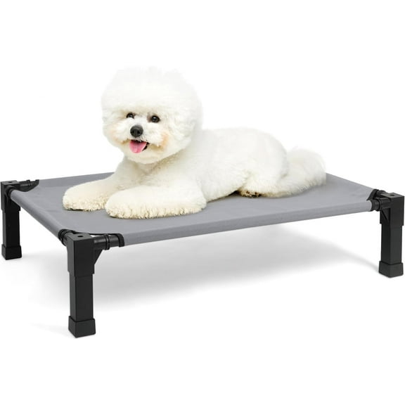 Elevated Dog Bed with Chew Proof Washable Breathable Mesh and Metal Frame, Portable No-Slip Feet for Outdoor or Indoor Use
