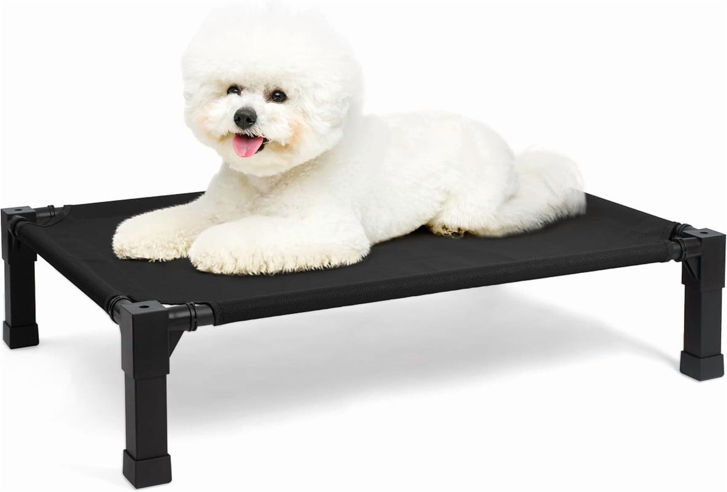 Elevated Dog Bed with Chew Proof Washable Breathable Mesh and Metal Frame, Portable No-Slip Feet for Outdoor or Indoor Use