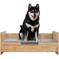 thumbnail image 1 of Elevated Dog Beds Frame with Mattress, Raised Wood Pet Bed Sofa Indoor for Medium Small Dogs Cats (Pine Wood), 1 of 8