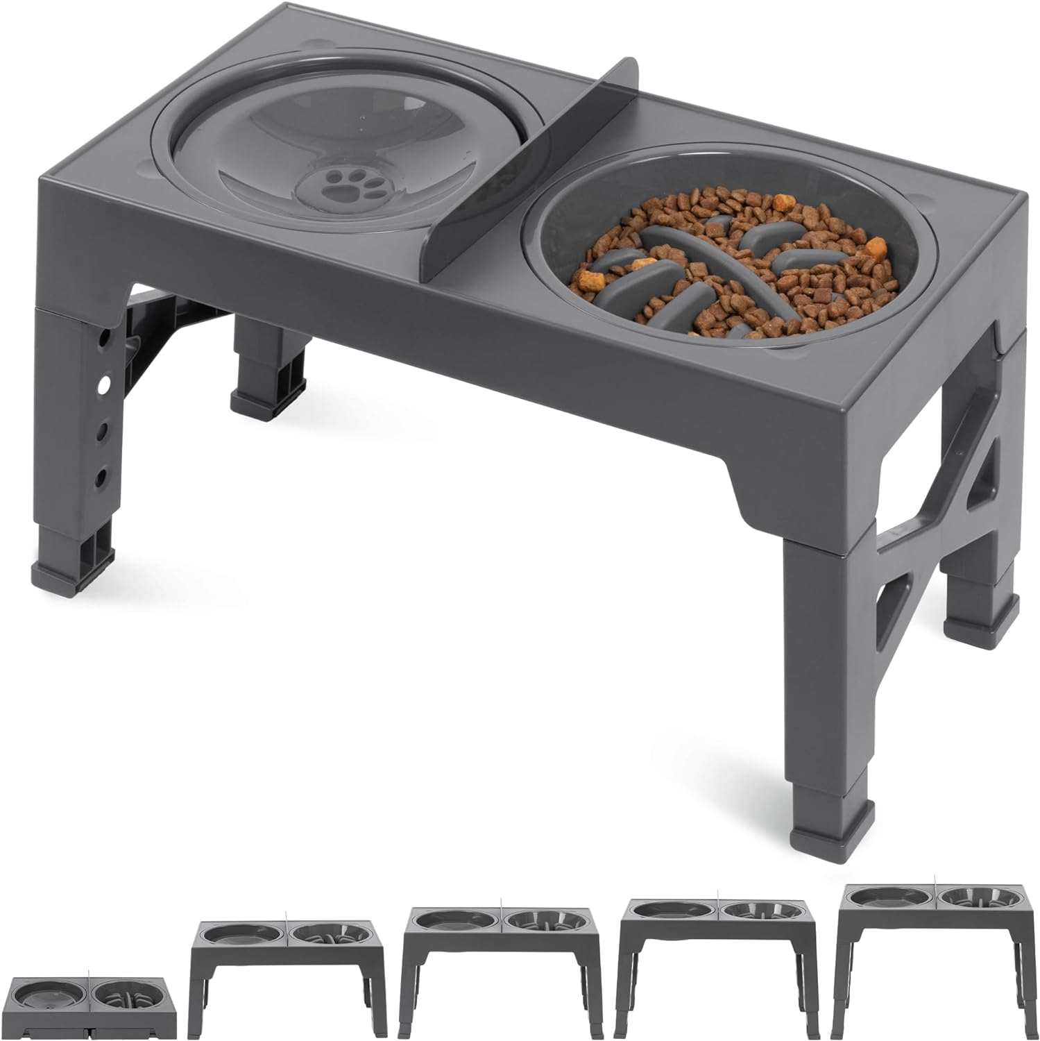 Elevated Dog Bowl, Elevated Slow Feeder Dog Bowl Stand, Height