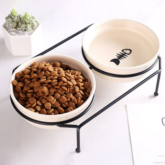 Elevated Dog Bowl Stand With Iron Frame For Easy Feeding And Improved Digestion