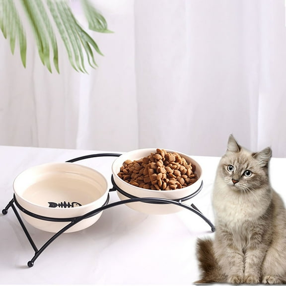 Elevated Dog Bowl Stand With Iron Frame For Easy Feeding And Improved Digestion