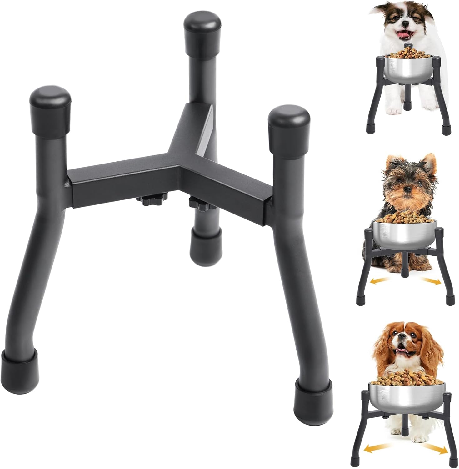 View of Elevated Dog Bowls [ 2 Pack ], Adjustable Metal Raised Raised Dog Bowl ...