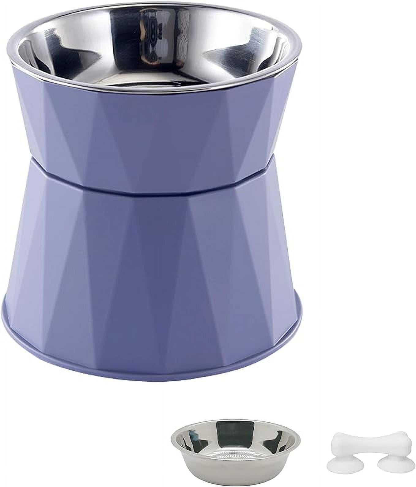 Elevated Dog Bowls with 3 Adjustale Heights,2 in 1 Raised Dog Bowl with Non-Slip Base for Food and Water,Stainless Steel Slow Feed Cat Bowl for Small Size Dogs and Cats
