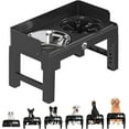 thumbnail image 1 of Elevated Dog Bowls 6 Height Adjustable Raised Dog Bowl Stand with Stainless Steel and Slow Feeder Bowl with Baffle Non-Slip Pet Bowls for Tall Large Medium Small Dogs Cats Black, 1 of 6