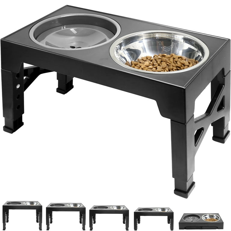 Elevated Dog Bowls 5 Adjustable Heights Raised Dog Food Water Bowl