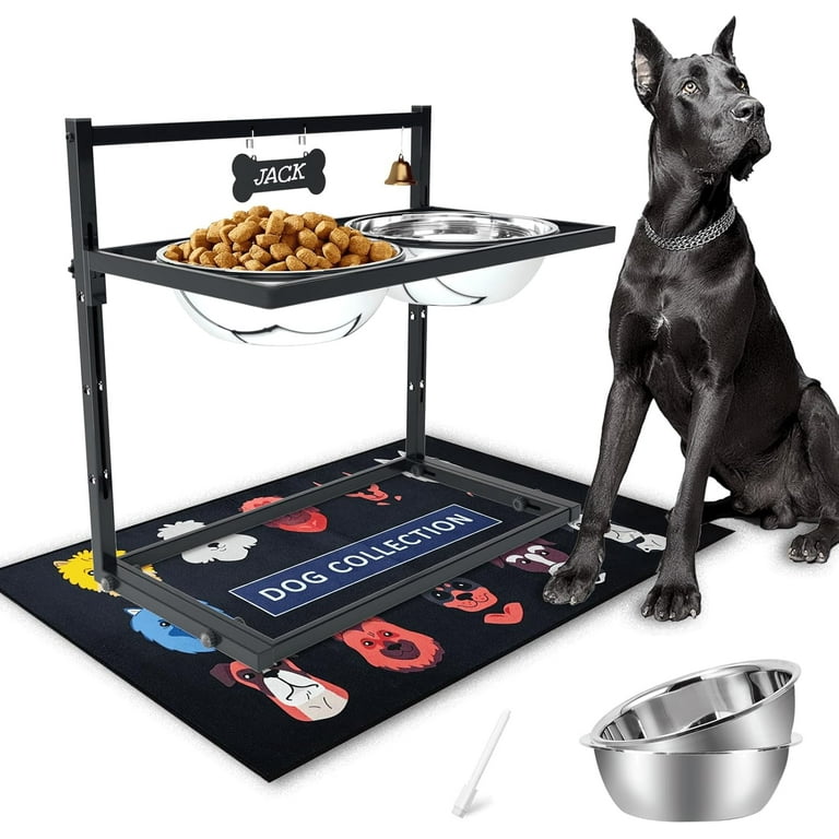 𝐗-𝐋𝐚𝐫𝐠𝐞 Elevated Dog Bowls for Extra Large Dogs with Mat