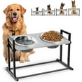 Elevated Dog Bowls for Large Dogs, 4 Height Adjustable Tilted Raised