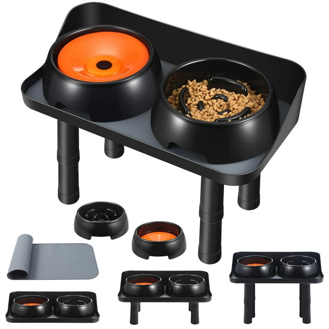 Elevated Dog Bowls,Raised Dog YPF5 Bowl Stand 3 Height Adjustable,2in