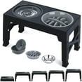 Elevated Dog Bowls of STF9 5 Height Adjustable, HenFit Feeder Dog Bowls