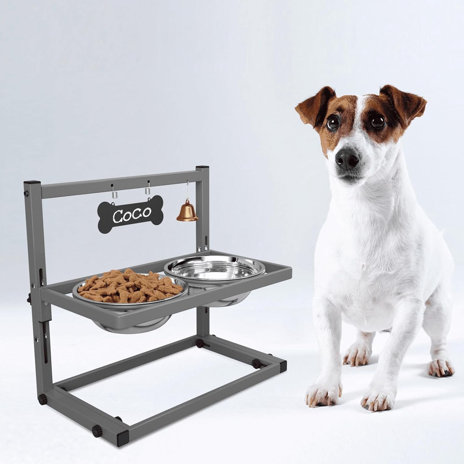 PEGGY11 Deep Stainless Steel Dog Bowls Set With Silicone Mat - Anti-Skid, Anti-Spill Food & Water Dishes
