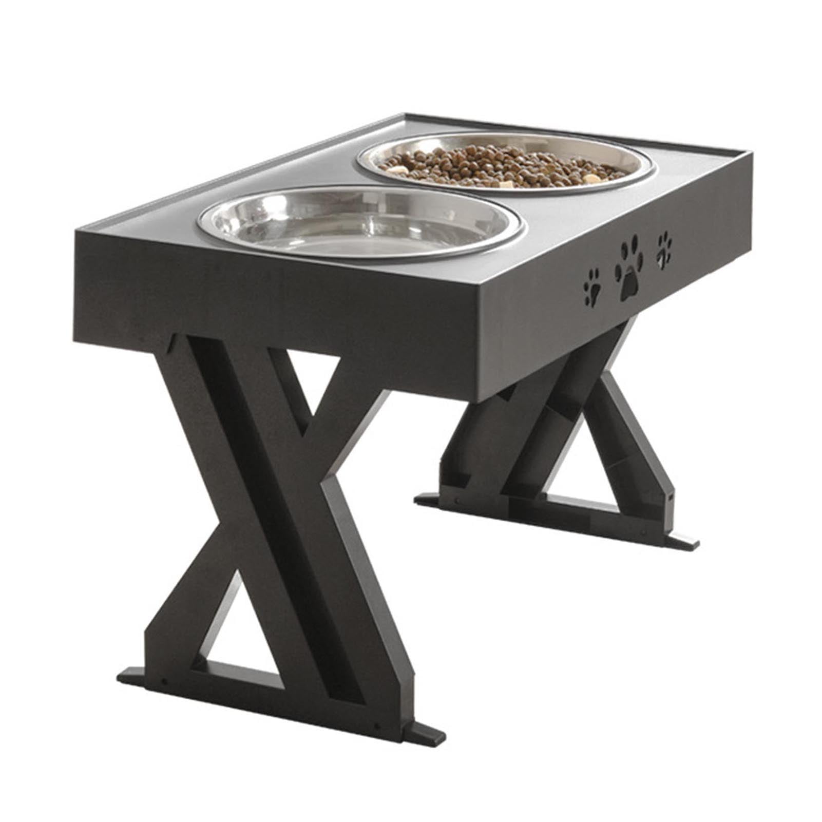 Elevated Dog Bowls Stand with 2 Thick 42oz Stainless Steel Dog Food Bowls, For Small Medium and Large Dogs, Cats