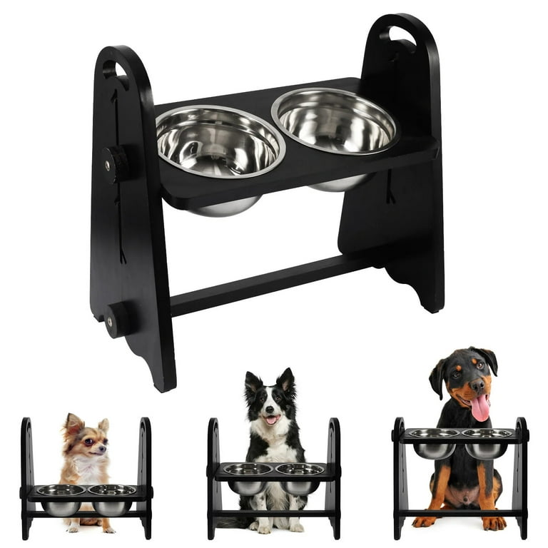 ZPirates Adjustable Dog Bowl Stand for Small and Medium Dogs - Fits 6 to 8 Inches Bowls, Holder for Raised Elevated Water Food Feeder - B
