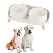 Elevated Dog Food Water Bowl - Raised Ceramic Dog Bowl Set with Non Slip Stand - Double Dog Feeding Bowls for Small to M