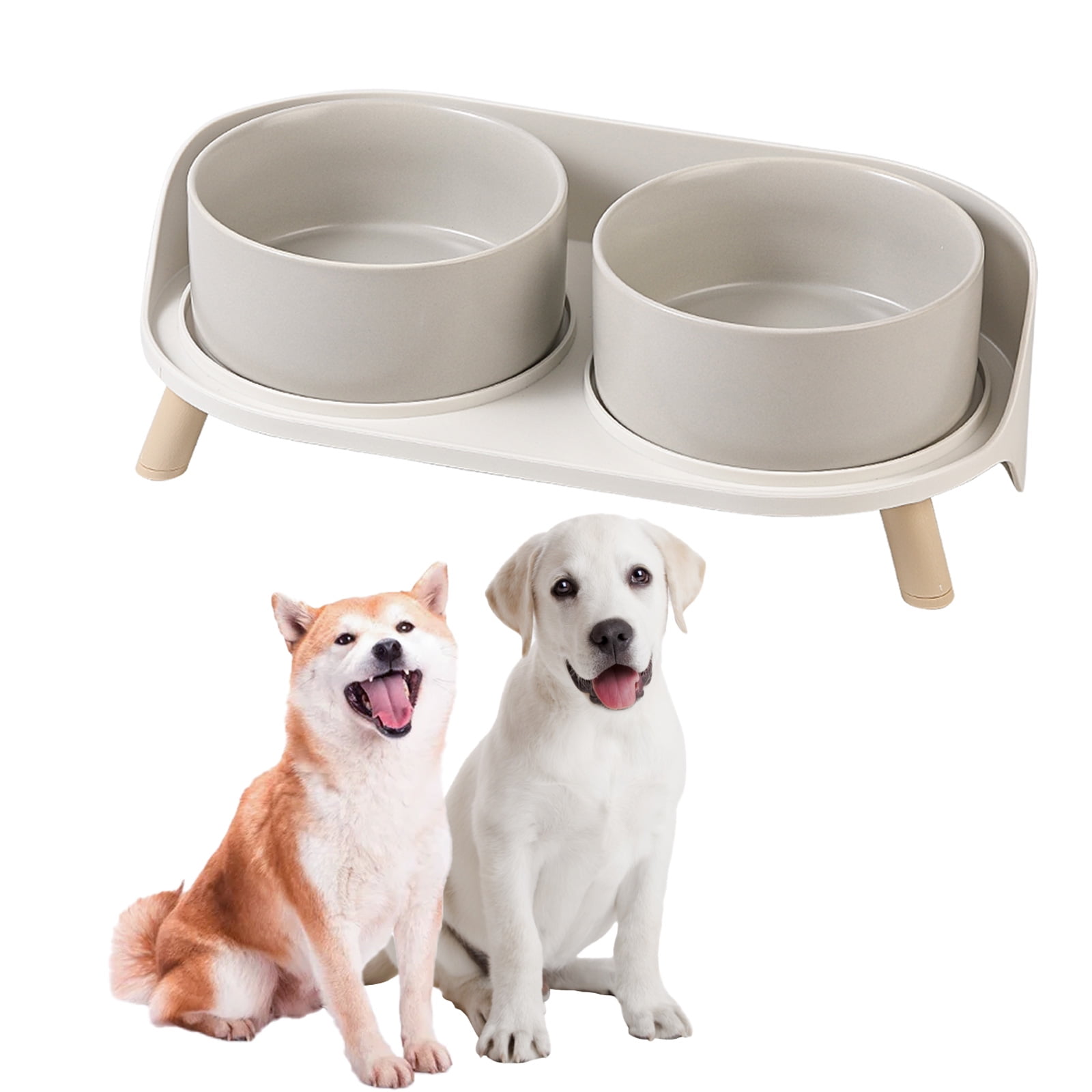 Elevated Dog Food Water Bowl Raised Ceramic Dog Bowl Set with