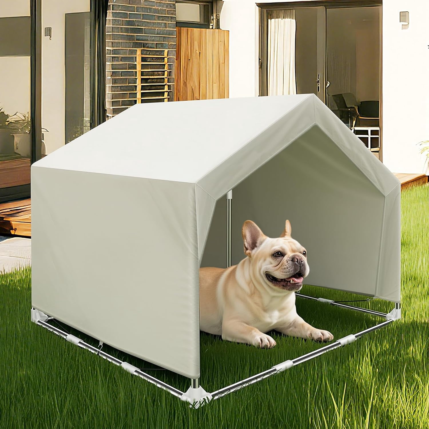 Elevated Dog House for Outdoor or Indoor - Waterproof Dog Tent Cat House, Dog Sunshade Tent, Pet House with Removable Cover, Suitable for Medium Cats Dogs