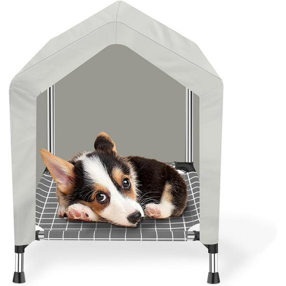 Elevated Dog House for Outdoor or Indoor - Waterproof Dog Tent Cat House, Dog Sunshade Tent, Pet House with Removable Cover, Suitable for Small Cats Dogs