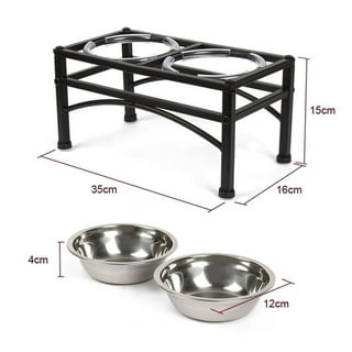 Paddsun Double Bowl Dog Cat Feeder Elevated Raised Stand Feeding Food Water  Pet Dishes 