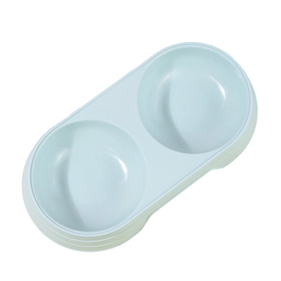 Elevated Double Cat Bowls, Plastic Food and Water Feeder Station for Cats and Small Dogs, Raised Pet Feeding Dish, Integrated Waterer
