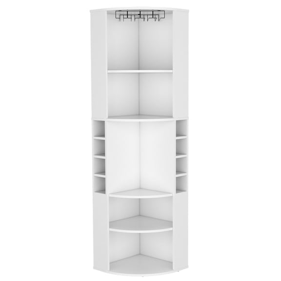 Elevated Glass Rack / In White Bar Cabinet / Convenient Stemware Storage