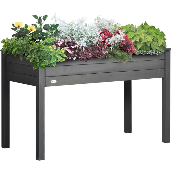 Elevated Gray Bed - Breathable and Self - Draining - Backyard, Patio - Allows Plants to Breathe