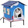 Elevated Heated Cat Houses for Outdoor Cats in Winter, Heated cat House