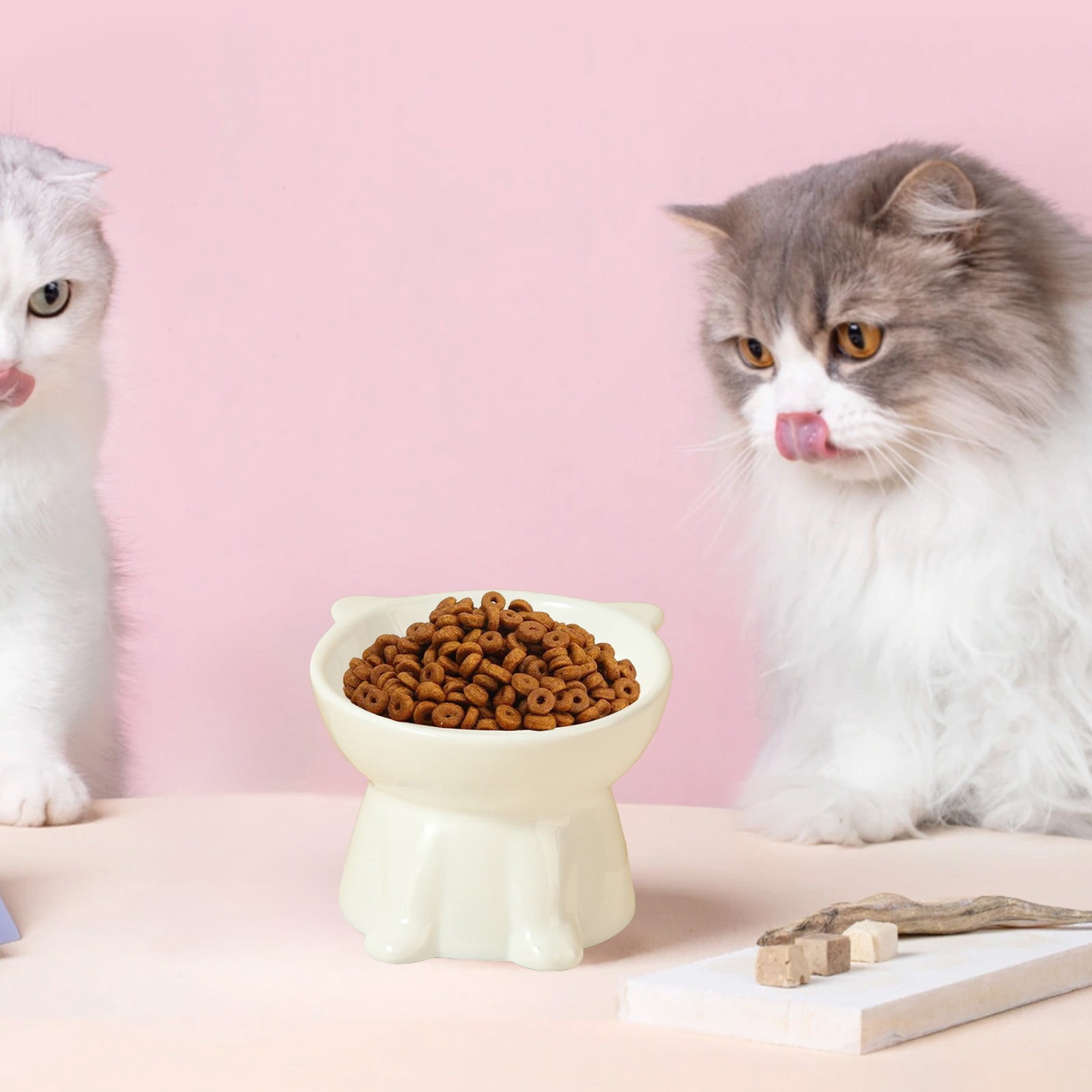 Elevated Kitty Bowls Slow Feeder for Cats,Cat Dry Food Bowl Large Cat Bowl,Ceramic Small Dog Bowls for Puppies,Indoor Cat Bowl Pet Cat Supplies