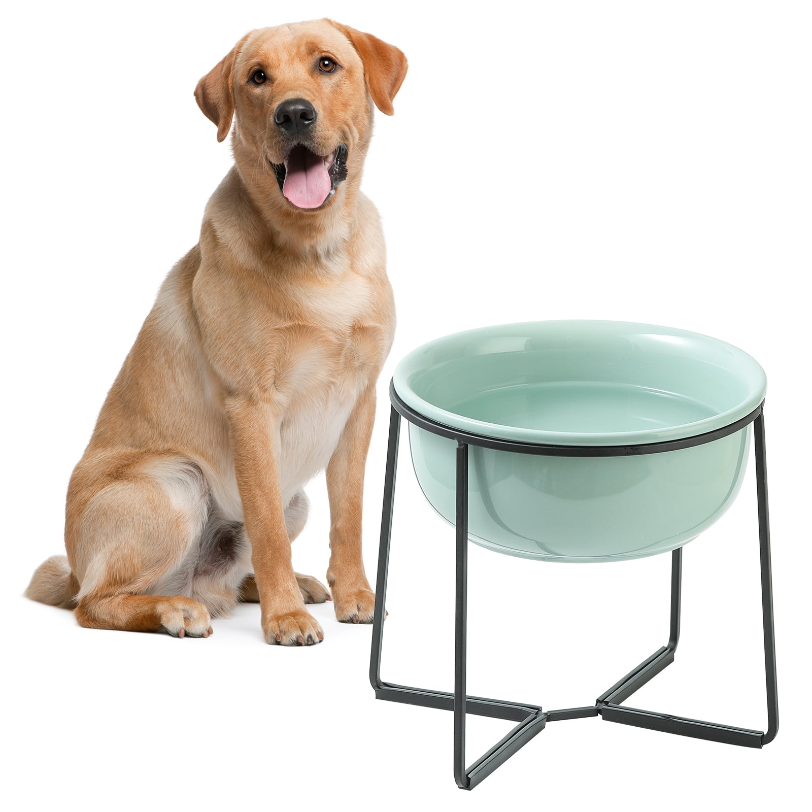 Raised Dog Food and Water Bowl with Non Slip Stand Ceramic Pet Dishes for Medium to Big Dogs 2 x 1600 ml Walmart