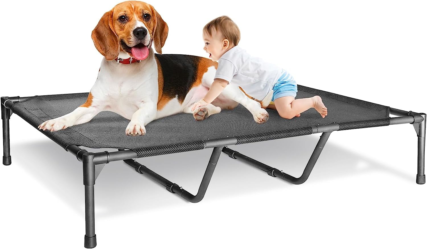 Elevated Outdoor Dog Bed 44x32x9in Raised Dog Bed for Large Dog Summer