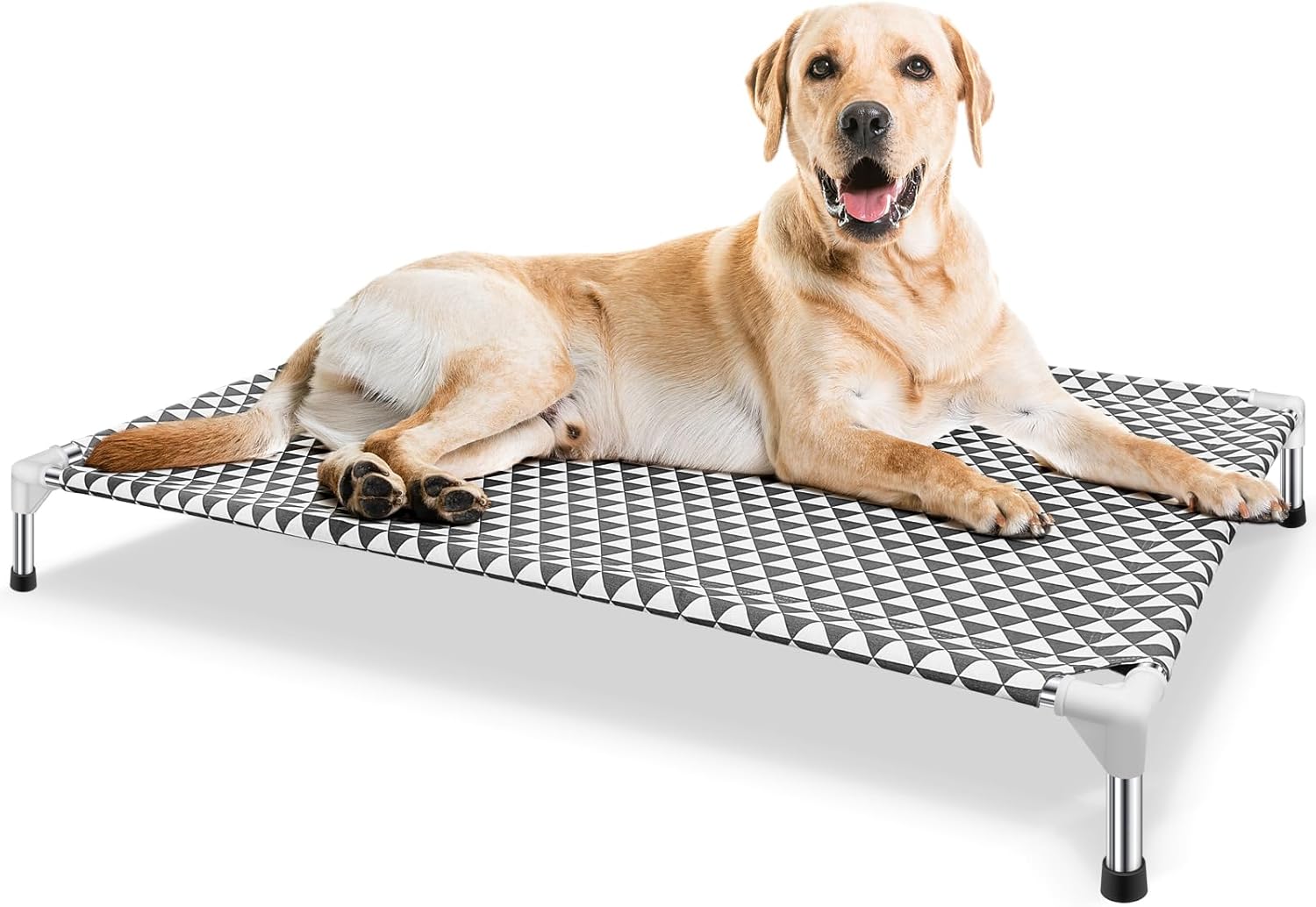 Elevated Outdoor Dog Bed, Large Size, Cotton Material, Non-Slip Feet, Fits up to 100lbs