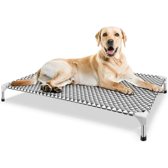 Elevated Outdoor Dog Bed, Large Size, Cotton Material, Non-Slip Feet, Fits up to 100lbs