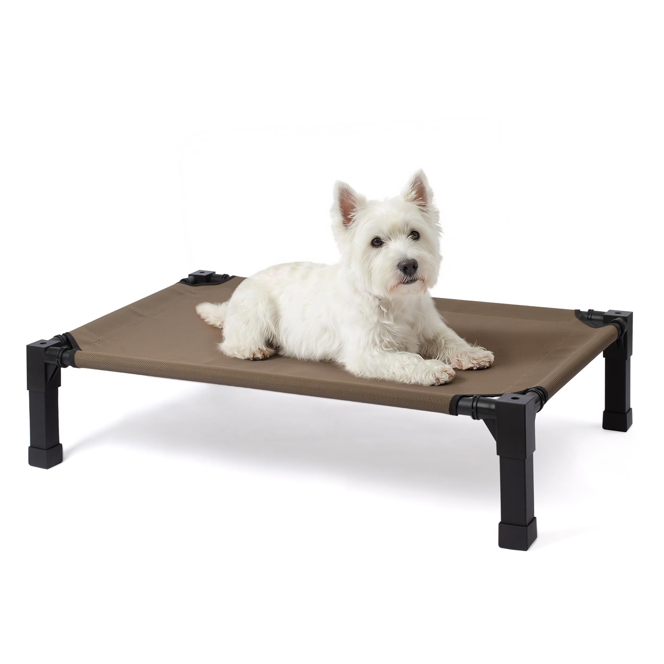 Elevated Outdoor Dog Bed  Pet Steel-framed And Non-slip Feet Raised With Waterproof Washable Breathable Teslin Mesh 35in