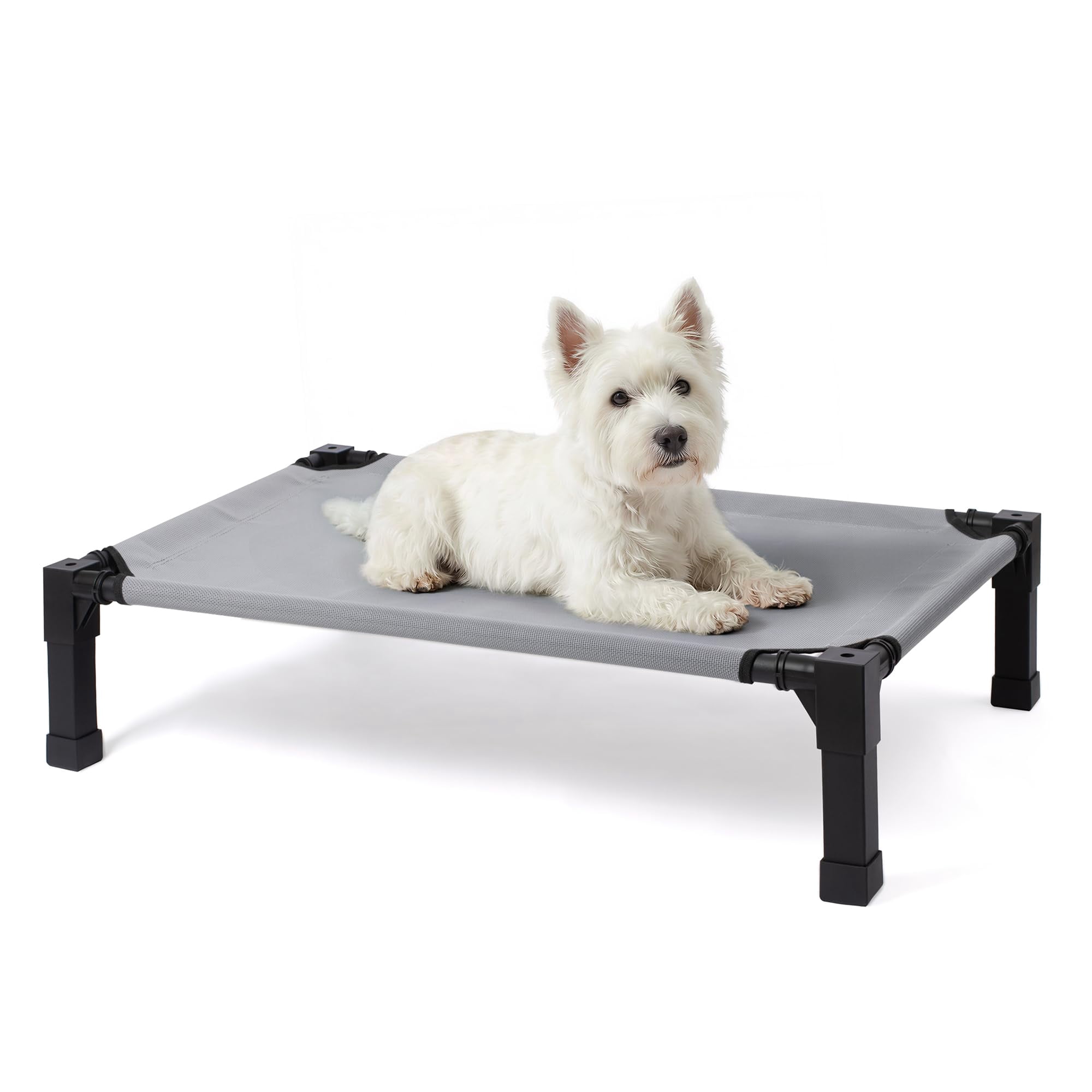 Elevated Outdoor Dog Bed  Pet Steel-framed And Non-slip Feet Raised With Waterproof Washable Breathable Teslin Mesh 35in