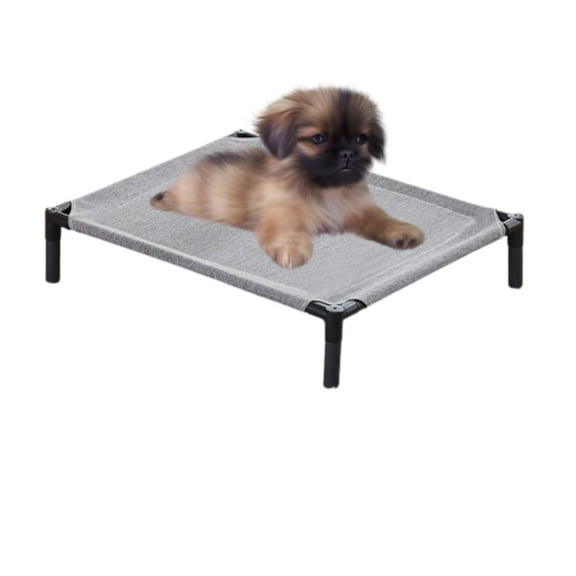 Elevated Outdoor Dog Bed - Raised Dog Bed for Small Dogs, 20" Dog Cot Bed Waterproof, Cooling Elevated Dog Bed with Washable Breathable Teslin Mesh, Durable, Non Slip, Grey