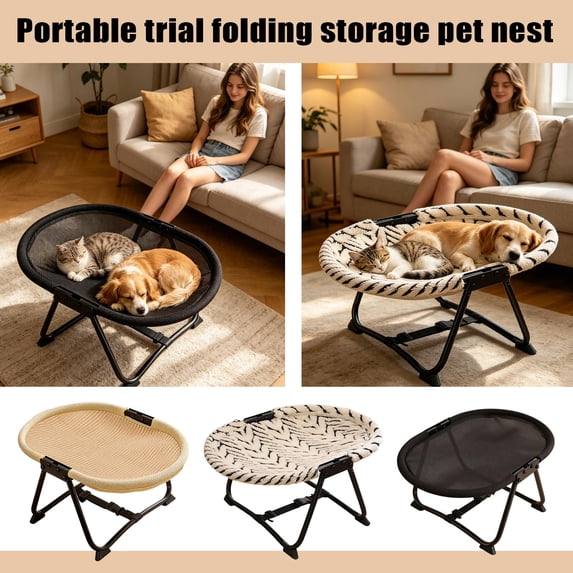 Elevated Pet Bed Cooling Foldable Portable Raised Cot for Small Dogs and Cats 22 X 16 X 10 Inch Indoor Outdoor Travel Rest Spot with Included Storage Bag