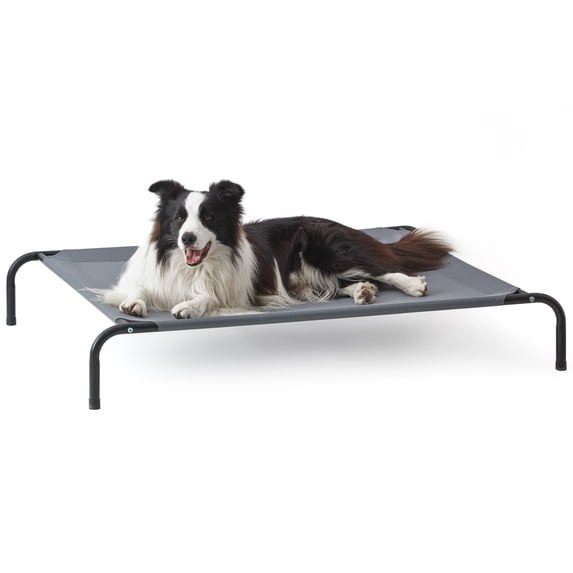 Elevated Pet Bed Grey 48" x 35.5" x 8" For Large Dogs and Cats Indoor Outdoor Use