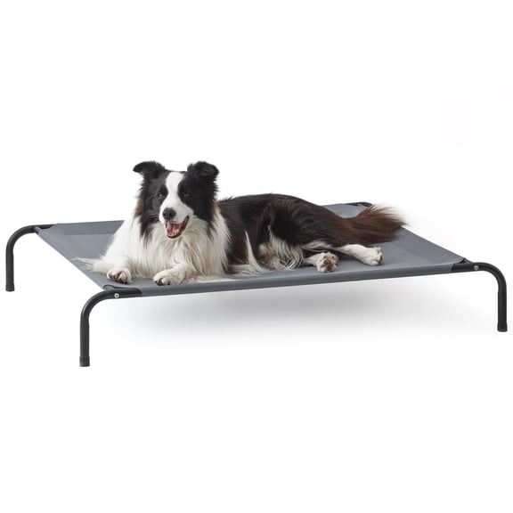 Elevated Pet Bed Grey 48" x 35.5" x 8" For Large Dogs and Cats Indoor Outdoor Use